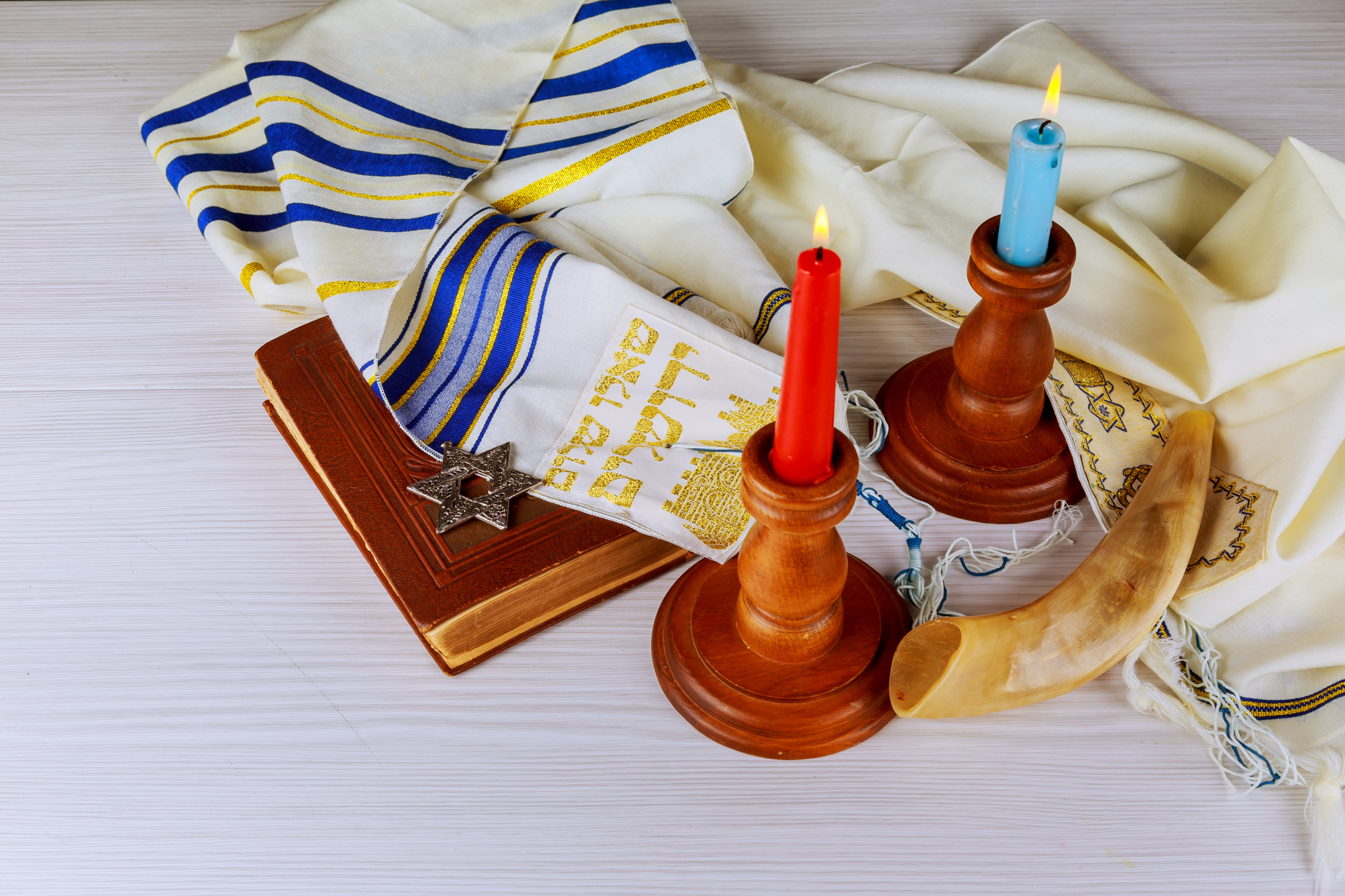 Shabbat eve table with covered candles